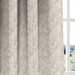 DDecor Beige & White Printed Room Darkening Window Curtain image 2