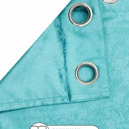 BIANCA Sea Green Set of 2 Room Darkening Window Curtain image 3