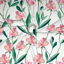 SEJ by Nisha Gupta White & Green Set of 2 Floral Window Curtain image 4