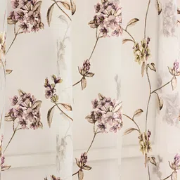 Ariana Lavender & White Embroidered Sheer Long Door Curtain image 2