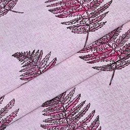 Aura Purple 2 Pieces Leaf Printed Window Curtain image 3