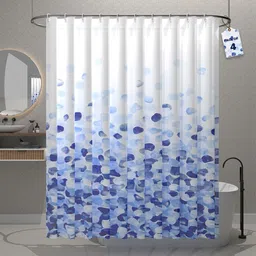 Kuber Industries 4-Pcs Blue & White Printed Shower Curtains-picture-17