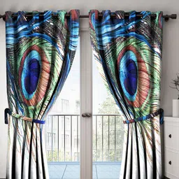 Home Sizzler Multicoloured Set Of 2 Room Darkening Long Door Curtains-picture-24