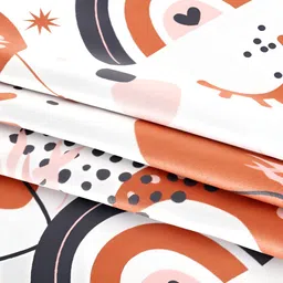 Vendola Orange & White 2 Pcs Black Out Window Curtain image 4