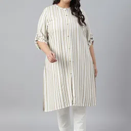 AURELIA Plus Size Striped Kurta image 1
