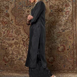 Shae by SASSAFRAS Ethnic Motifs Printed Jacquard Kurta image 3