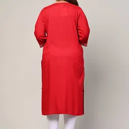 Swasti Women Maroon Geometric Printed Flared Sleeves Mirror Work Floral Kurta image 4