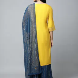 AURELIA Ethnic Motifs Printed Sequined Zari Kurta image 5