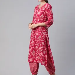 Readiprint Fashions Floral Printed Thread Work Pure Cotton Kurta Set image 5