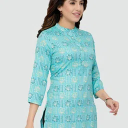 Saree Swarg Blue Floral Printed Kurti image 2