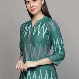 Cot'N Soft Ikat Woven Design Pure Cotton A Line Kurti image 4