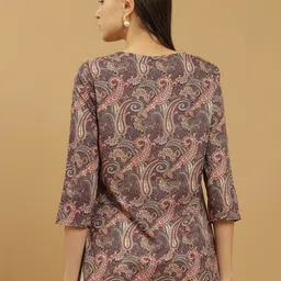 Beatnik Paisley Printed A-Line Kurti image 5