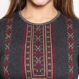 KEIKO Women Charcoal Geometric Printed Kurta image 2