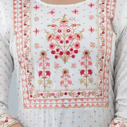 KALINI Ethnic Motifs Printed Mirror Work Straight Kurta image 2