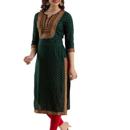 KALINI Ethnic Embroidered Straight Kurta image 4
