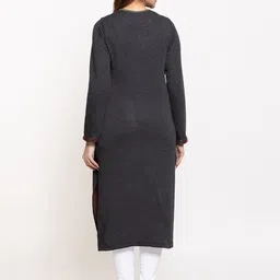 KEIKO Women Charcoal Geometric Printed Kurta image 5