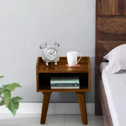 Valence Sheesham Wood Bedside Table In Scratch Resistant Provincial Teak Finish-image-35