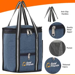 good friend Storage Lunch Tiffin Bag for Office, School, Picnic, insulated tiffin bags Waterproof Lunch Bag image 2