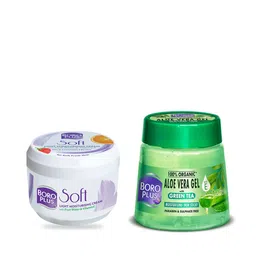 BOROPLUS Set of 1 Organic Aloe Vera Gel 200ml & 2 Soft Ayurvedic Antiseptic Cream 300ml image 1