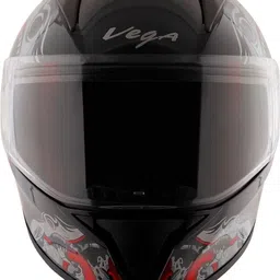 vega BOLT DX OCTOPUS FULL FACE BLACK RED SIZE 600 Motorbike Helmet image 4