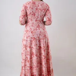 here&now Floral Print Rayon Blend Stitched Anarkali Gown image 2