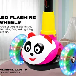 odelee Height Adjustable Kick Scooter for Unisex Kids with Rear Foor Brake & Led Wheels For Kids Tricycle image 3