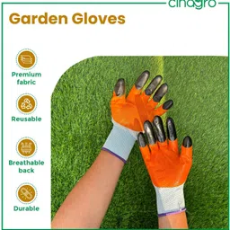 cinagro Gardening Hand Gloves (1 Pair) – Reusable Garden Accessory Gardening Shoulder Glove image 2