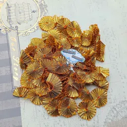 clouded hobbies Gota Patti Flowers Appliques Patches for Embroidery Decoration & Craft 2.5CM Gold Ballmum Artificial Flower image 3