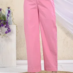 sathray Women Regular Fit Pink Pure Cotton Trousers-picture-16