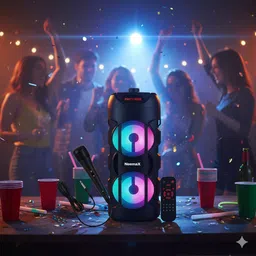 Neemax J WOW Rock Speakers 40W premium quality led light 40 W Bluetooth Speaker 40 W Bluetooth Party Speaker image 1