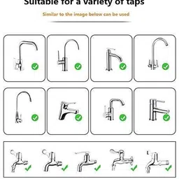 grafftee 360 Degree Rotatable Water Faucet Bubbler Saving Tap with Nozzle Adjuster Faucet Shower Rise image 5