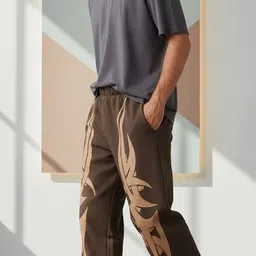 clothy Men Printed Brown Track Pants image 2