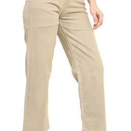 zayla Women Flared Mid Rise Beige Jeans image 4