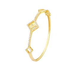 GIVA Women Sterling Silver Cubic Zirconia Gold-Plated Bangle-Style Bracelet image 3
