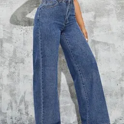 the rivvrs co Women Straight Fit High Rise Dark Blue Jeans image 4