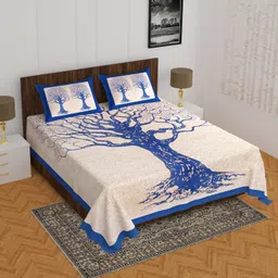 kandy shop Cotton Double Flat 144 TC Jaipuri Prints Bedsheet-picture-18