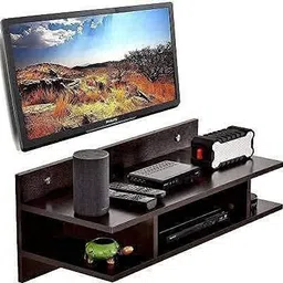 Wooden T V set top box stand MDF (Medium Density Fiber) Wall Shelf-image-66