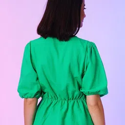 Globus V Neck Short Puff Sleeves Regular Casual Top image 2