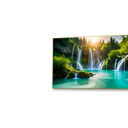 nestroots Gold Canvas Framed Majestic Waterfall in Plitvice Lake Wall Painting(12X24 Inch) image 5