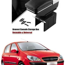 Armrest Console Storage Box Rotatable Black Leather Center Box A74 Car Armrest-image-71