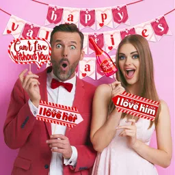 zyozique Happy Valentine’s Day Theme Decorations,Valentine’s Day Decorations Kit Banner image 4