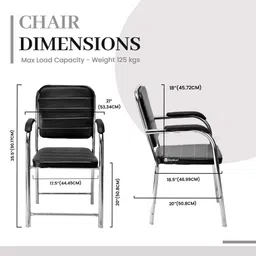 office seating Durable Office Visitor Chair Comfortable Study Computer Home Chair Visitor Leatherette Office Arm Chair image 3