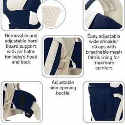 mom and son 4 In1 Adjustable Baby Shoulder Carrier (Blue, 0-24 Months) Baby Carrier image 4