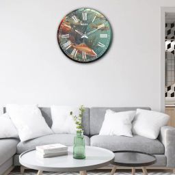 olive tree Fish 12 Inches Classic Wooden Clock-picture-7