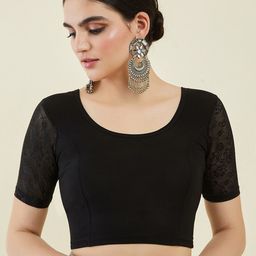 Soch U Neck Princess Cut Saree Blouse-picture-49