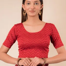 Bindigasm's Advi Woven Design Jacquard Saree Blouse image 2