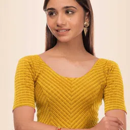 Bindigasm's Advi Striped Stretchable Saree Blouse image 2