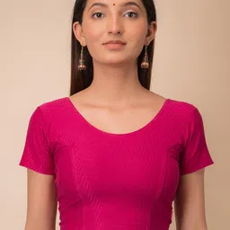 Bindigasm's Advi Self Design Cotton Stretchable Saree Blouse-picture-26