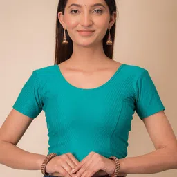 Bindigasm's Advi Self Design Cotton Stretchable Saree Blouse-picture-19