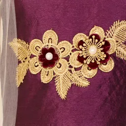 Superminis Girls Purple & Gold Embroidered Ready to Wear Lehenga & Blouse With Dupatta image 2